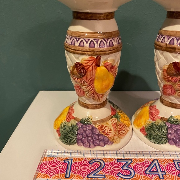 Fitz and Floyd Accents Set Of 2 Vintage 995 Harvest Time Candle